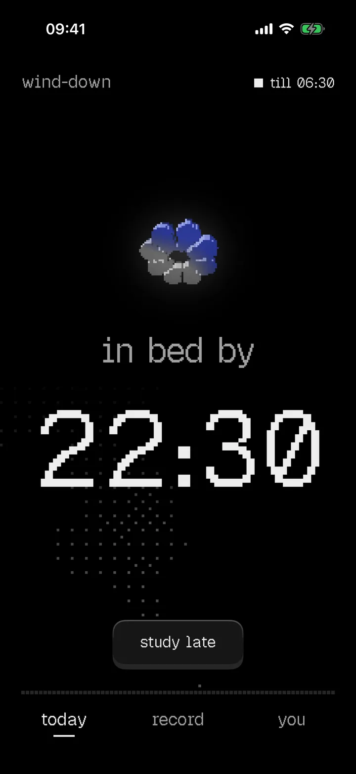 Wind-down: in bed by 22:30